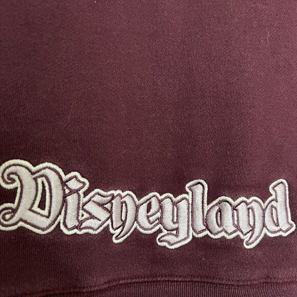 DISNEYLAND Vintage Tinker bell Hooded Sweatshirt Embroidered Skulls Purple SMALL - Picture 8 of 11